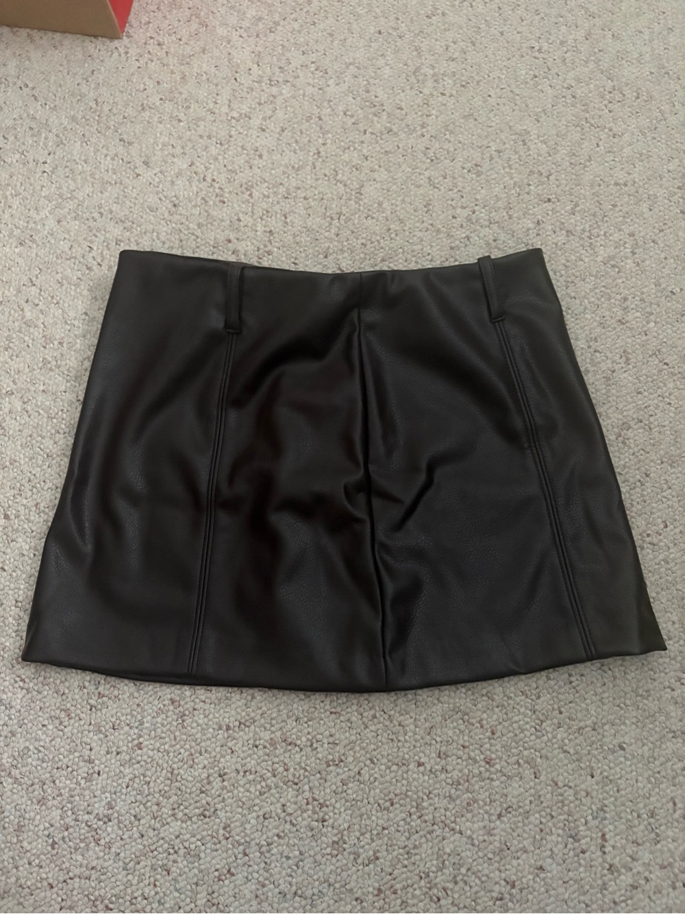 H&M Black Faux Leather Mini Skirt